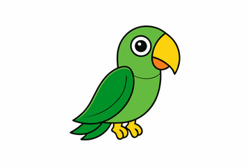 cartoon parrot on white