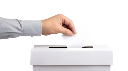 Man voting on a transparent background