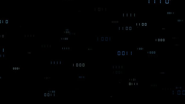 Abstract binary digits on black background, cyberspace codes