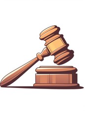 line art logo featuring the silhouette of a gavel on a white background 