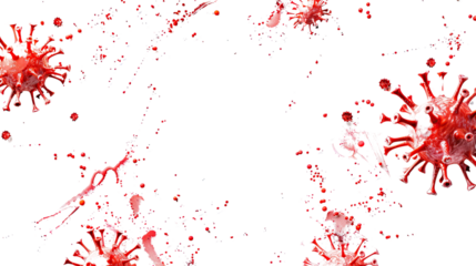 Viruses and bacteria on a transparent background