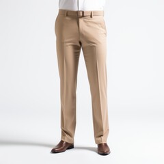 beige trousers on a white background 