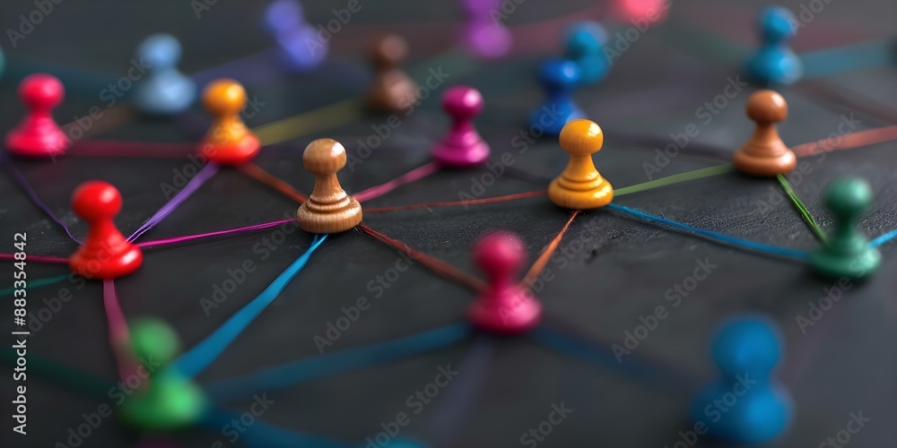 Aufkleber visualizing social media trends in colorful abstract representations of digital connectivity. concep
