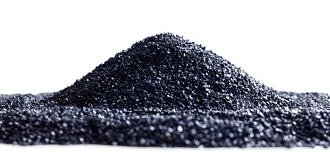 Obsidian sand pile for construction and farming purification isolated blank surface. Concept Construction, Farming, Obsidian, Sand Pile, Purification