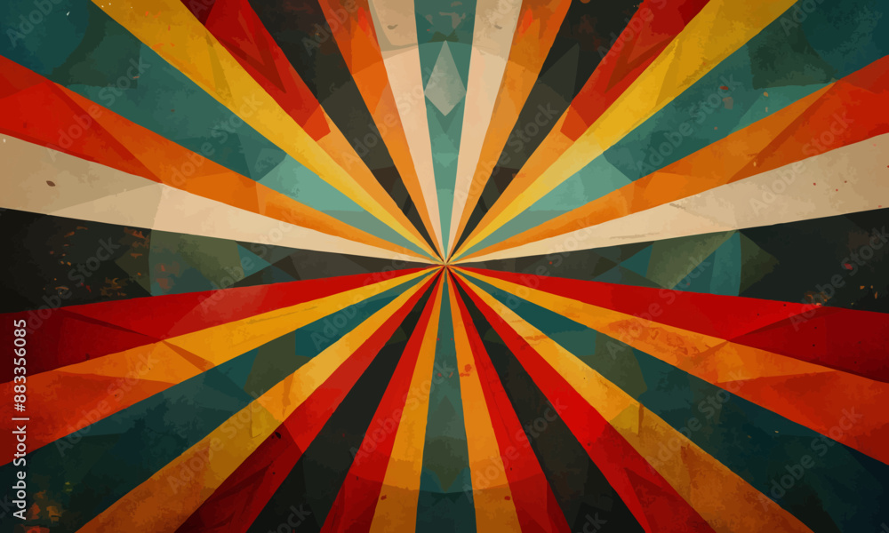 Poster a geometric vector of a starburst pattern.