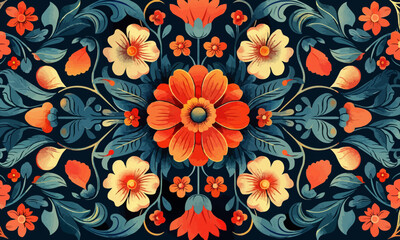 A geometric vector of a floral pattern.