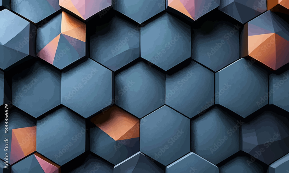 Poster a geometric vector of a hexagon pattern.