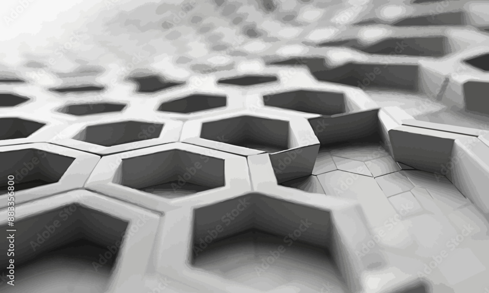 Poster a geometric vector of a hexagonal grid.