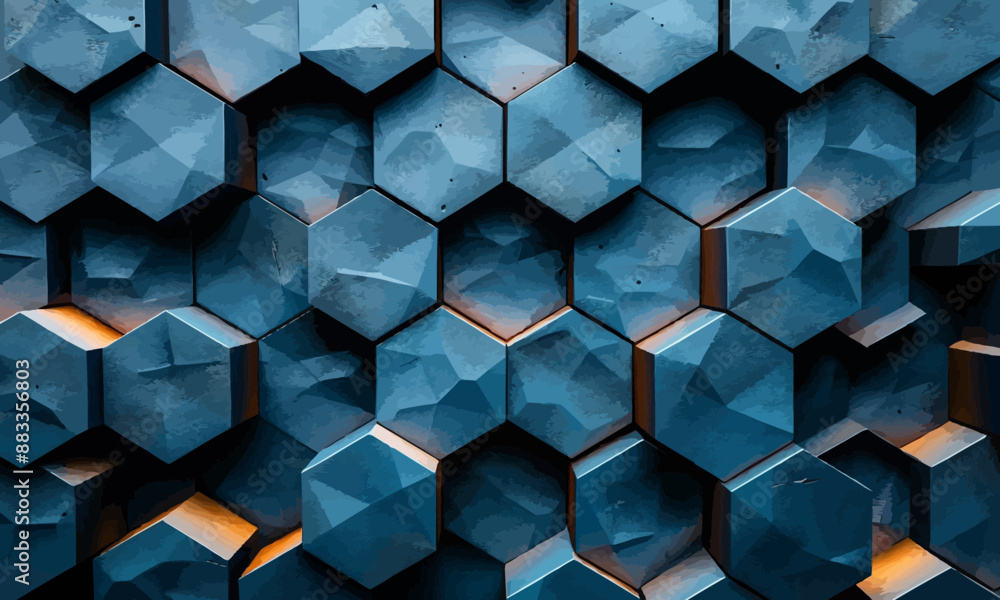 Poster a geometric vector of a hexagonal pattern.