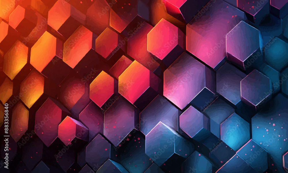 Poster a geometric vector of a hexagonal pattern.