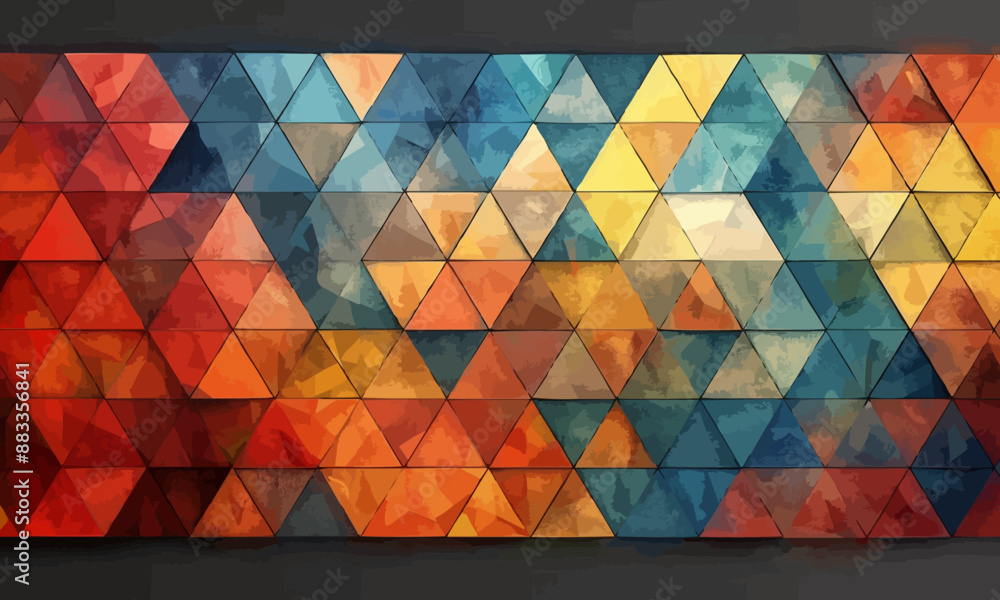 Poster a geometric vector of a triangle pattern.