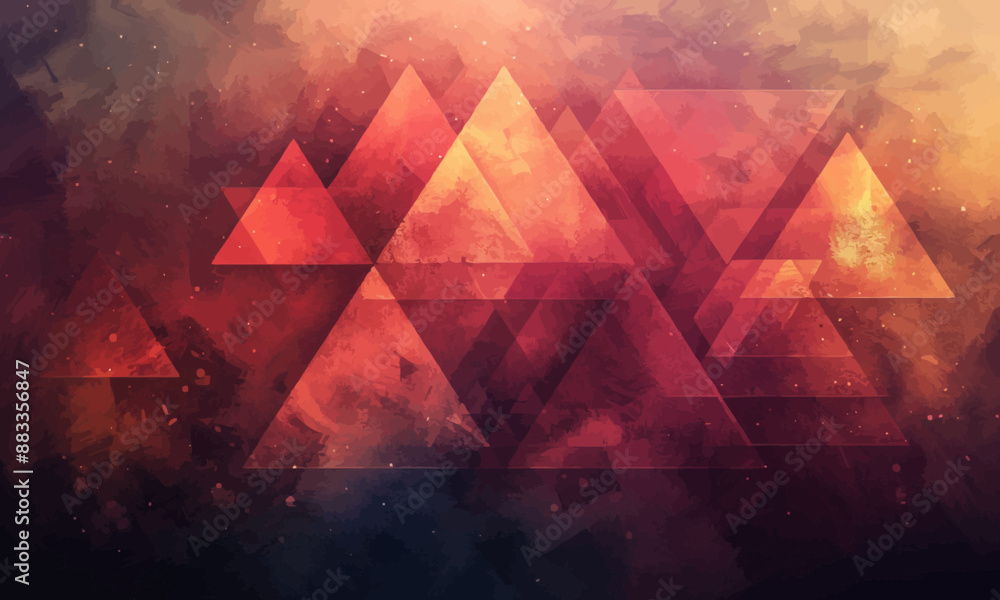 Poster a geometric vector of a triangle pattern.