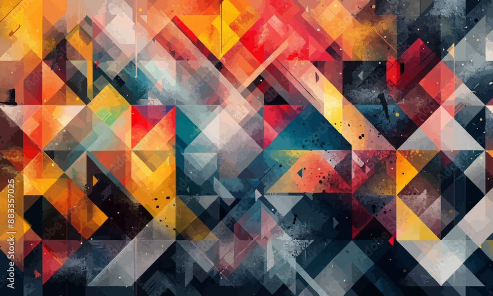 Poster a geometric vector of an abstract mosaic pattern.