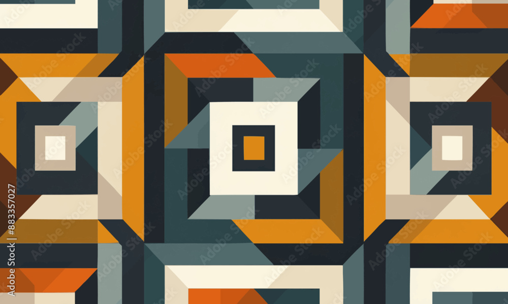 Poster a geometric vector of a square pattern.