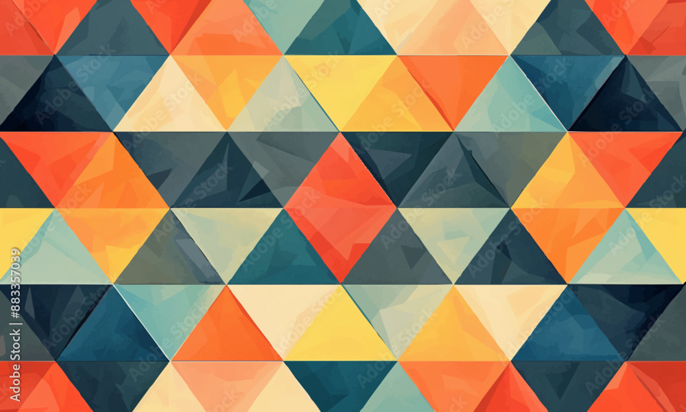 Poster a geometric vector of a triangle pattern.