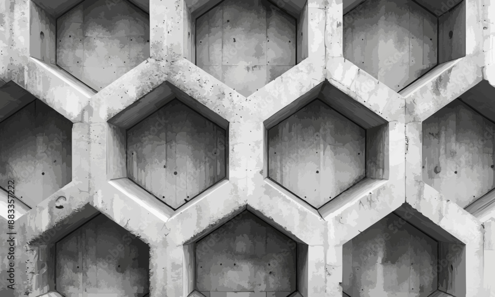 Poster a geometric vector of an octagonal pattern.