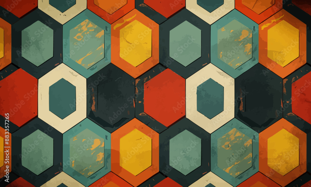 Poster a geometric vector of an octagon pattern.