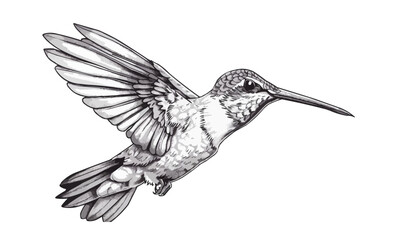 Obraz premium A linear vector of a hummingbird.