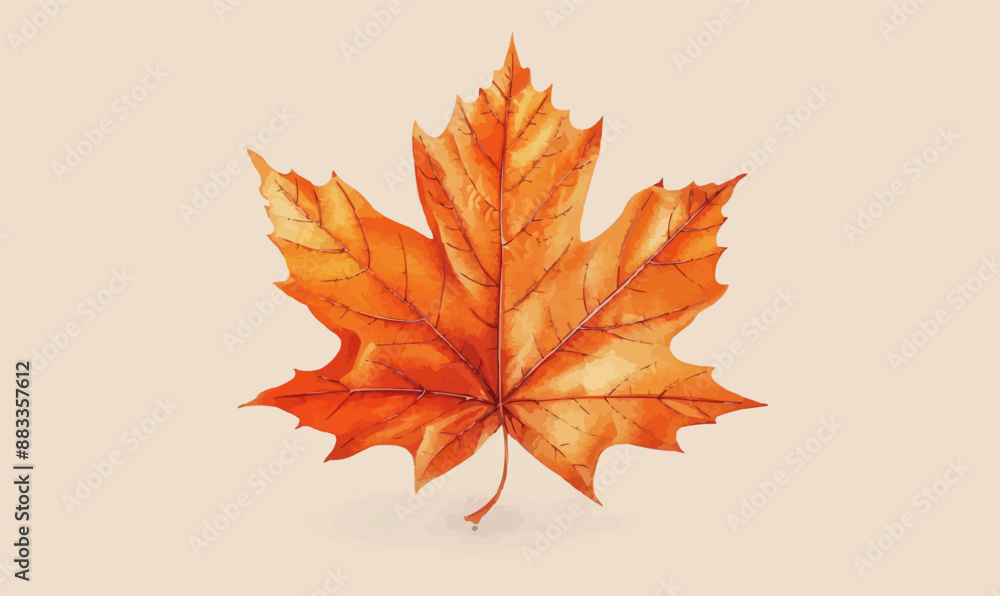Poster a linear vector of a maple leaf.