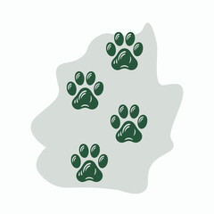 Dog or cat paw footprints logo design vector