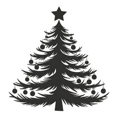 Obraz premium Illustration of a classic Christmas tree silhouette.