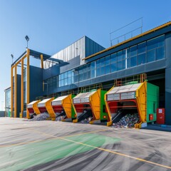 Modern Waste Management Facility Leveraging Data Analysis to Enhance Trash Collection Efficiency and Optimize Recycling Routes with Smart Technology