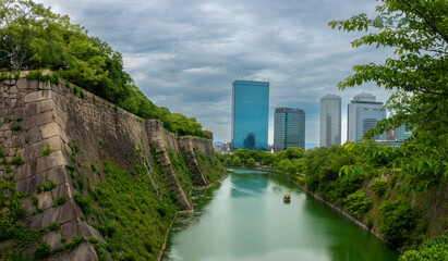 Ruins of the historic Osaka Castle, Chūō-ku, Osaka, Japan