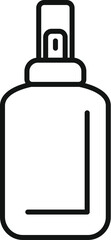 Simple line icon style illustration representing a spray bottle, suggesting concepts like cleaning and sanitation