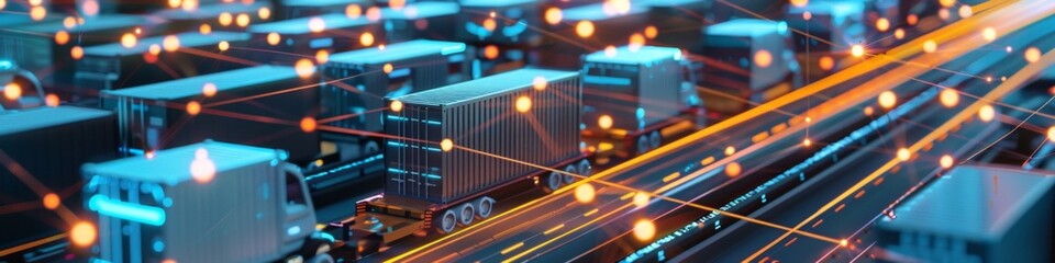 Fototapeta premium Advanced Supply Chain Management Concept: Streamlined Logistics, Inventory Control, and Distribution Networks for Optimized Business Operations and Cost Reduction