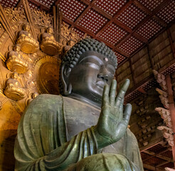 Buddha Vairocana bronzenstatue, Great Buddha Hall, Todaiji Temple complex, Nara, Honshu, Japan