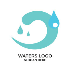 Waters logo design simple concept Premium Vector