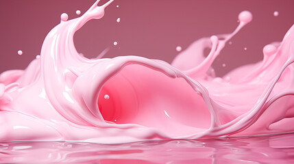 White Flowing Paint on Pink Background, Abstract Image, Texture, Pattern Background, Wallpaper, Smartphone Cover and Screen, Cell Phone, Computer, Laptop, 9:16 and 16:9 Format