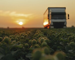 Obraz premium Agriculture logistics, illustrating efficient systems for managing agricultural supply chains.