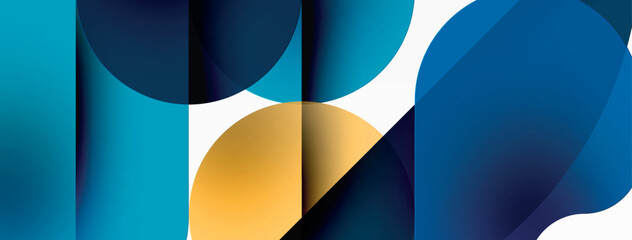 Fototapeta premium Circles and round shapes geometric minimal background. Transparent geometric shapes composition for wallpaper, banner, background or landing