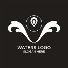Waters logo design simple concept Premium Vector