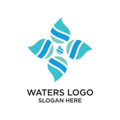 Waters logo design simple concept Premium Vector