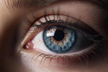 Fototapeta premium generated illustration close up view of beautiful female eye