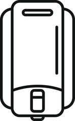 Boiler installing showing water heater icon, outline style