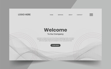 Modern technology abstract creative dynamin gradient wave line welcome banner background for website landing page, hero banner design, webpage header