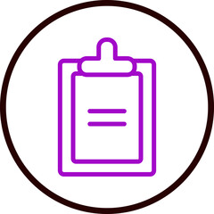 Clipboard Vector Line Purple Circle Black