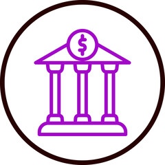 Bank Vector Line Purple Circle Black