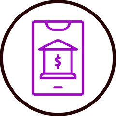 Online Banking Vector Line Purple Circle Black