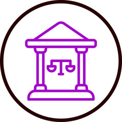 Court Vector Line Purple Circle Black