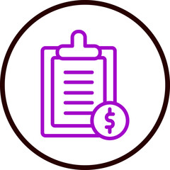 Invoice Vector Line Purple Circle Black