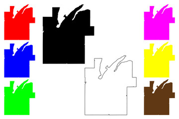 Baraga County, Michigan (U.S. county, United States of America, USA, U.S., US) map vector illustration, scribble sketch Baraga map