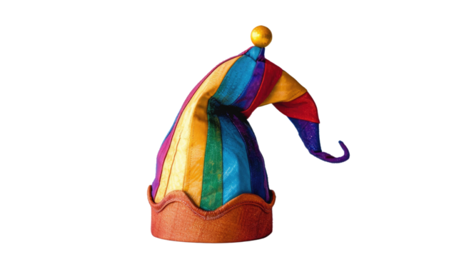 clown hat on transparent background