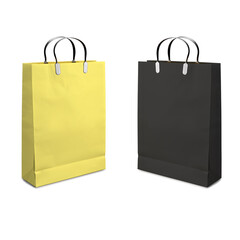 blank Empty paper Shopping Bag on the white background, mockup