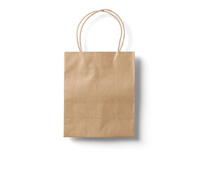 blank Empty paper Shopping Bag on the white background, mockup