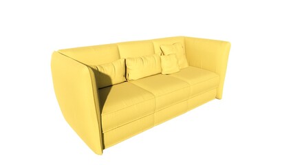 Illustration of a long sofa on a white background