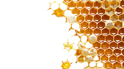 Honeycombs on a transparent background